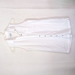 Abercrombie & Fitch White Collared Sleeveless Button Up Mini Dress Size Small